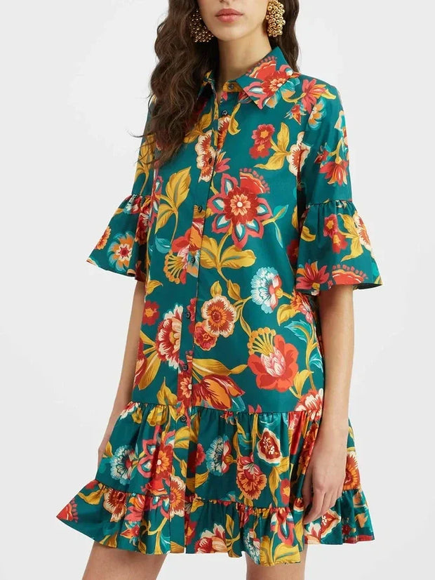 Grace Unique Grace Unique Flora Print Mini Dress – Moveza Mode